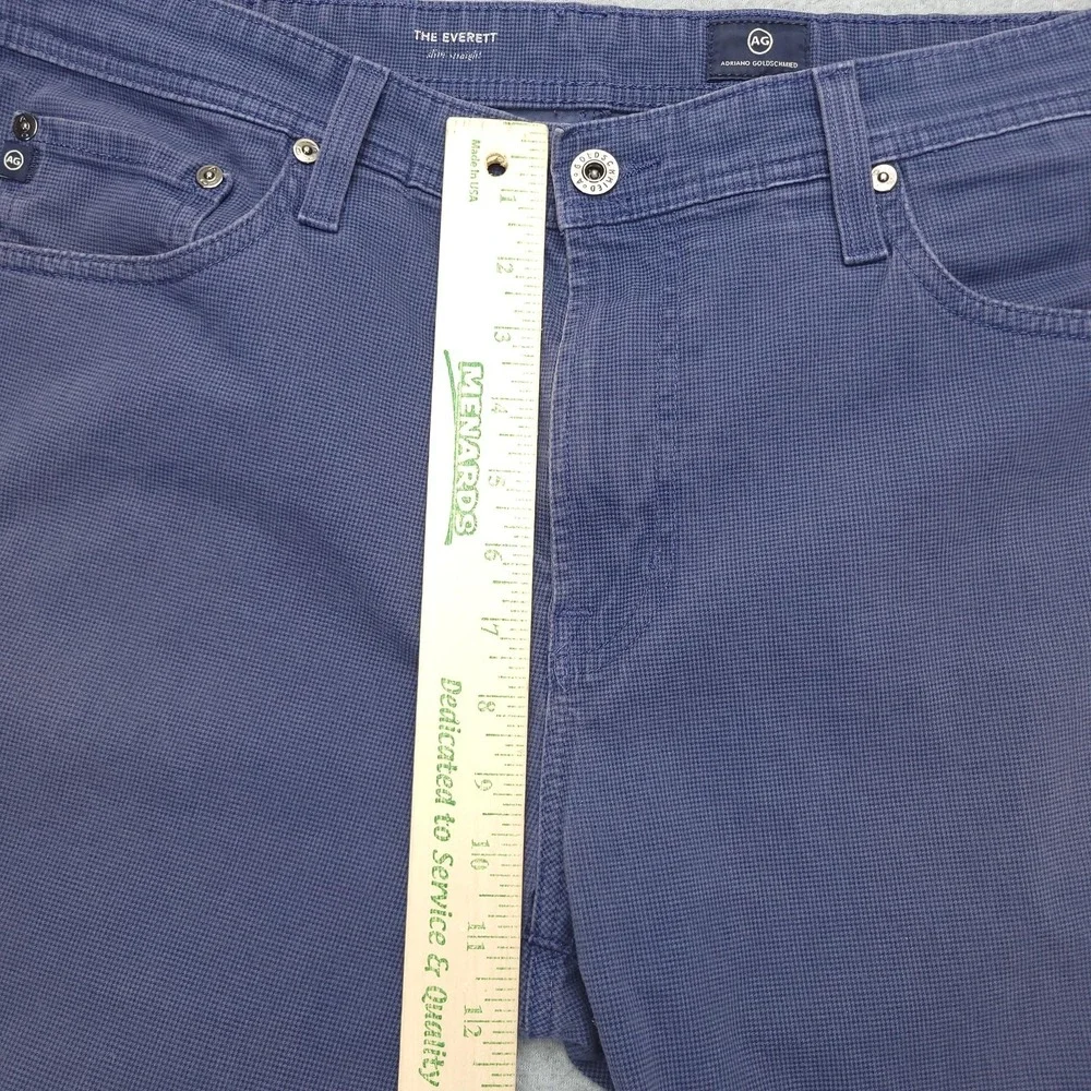 AG Adriano Goldschmied Everett Jeans Mens 36x32 Blue Slim Straight Stretch Denim